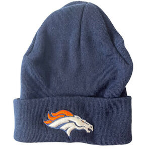 Denver Bronco Navy Blue 100% Acrylic Beanie Hat Cap Unisex